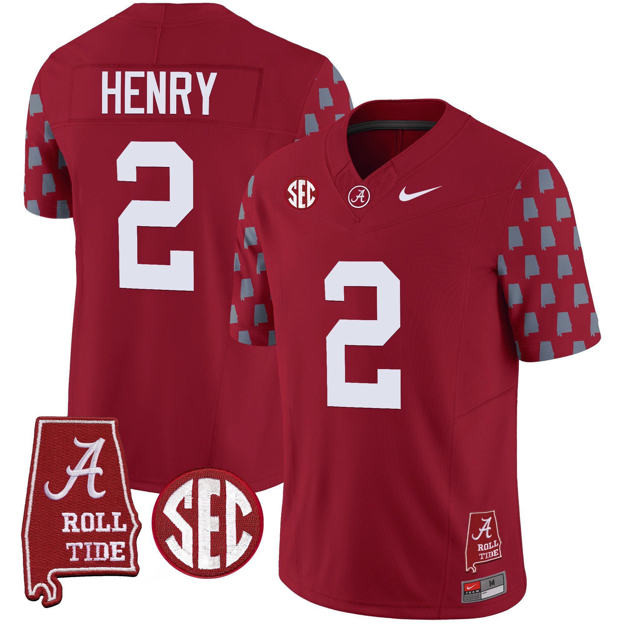 Men Alabama Crimson Tide 2 Henry Red Vapor Limited 2024 Nike NCAA Jersey